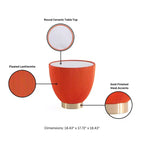 Table d'appoint moderne Anderson en similicuir Manhattan Comfort avec plateau en céramique imitation marbre