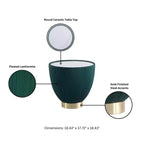 Table d'appoint moderne Anderson en similicuir Manhattan Comfort avec plateau en céramique imitation marbre
