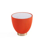 Table d'appoint moderne Anderson en similicuir Manhattan Comfort avec plateau en céramique imitation marbre