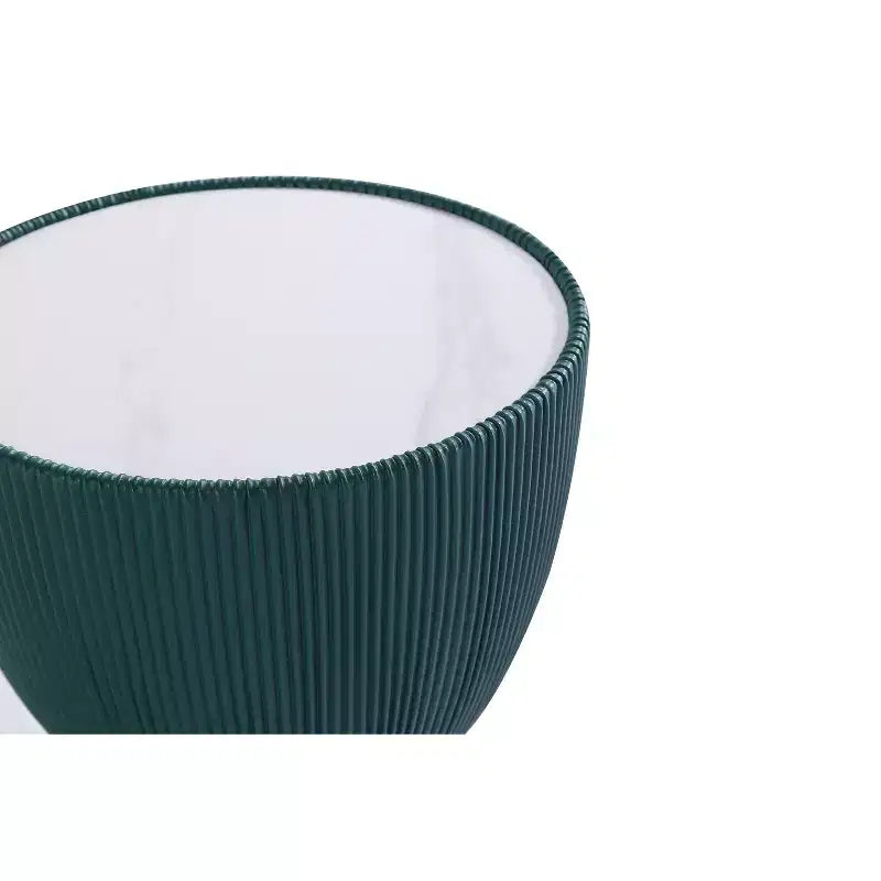 Table d'appoint moderne Anderson en similicuir Manhattan Comfort avec plateau en céramique imitation marbre