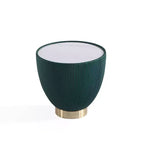 Table d'appoint moderne Anderson en similicuir Manhattan Comfort avec plateau en céramique imitation marbre