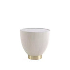 Table d'appoint moderne Anderson en similicuir Manhattan Comfort avec plateau en céramique imitation marbre