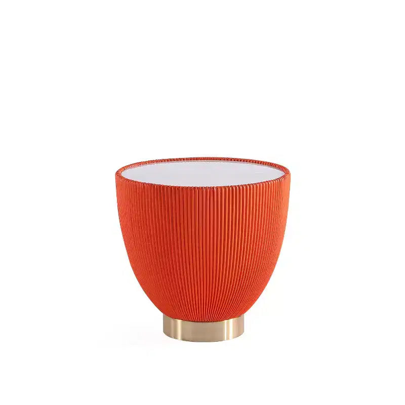 Table d'appoint moderne Anderson en similicuir Manhattan Comfort avec plateau en céramique imitation marbre