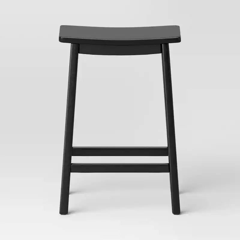 24 Tabouret de bar moderne tout en bois, hauteur comptoir avec repose-pieds - Threshold