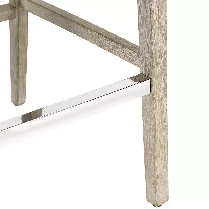 Tabouret de bar rembourré WestinTrends 29 en tissu de lin capitonné, marron