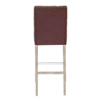 Tabouret de bar rembourré WestinTrends 29 en tissu de lin capitonné, marron