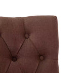 Tabouret de bar rembourré WestinTrends 29 en tissu de lin capitonné, marron