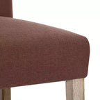 Tabouret de bar rembourré WestinTrends 29 en tissu de lin capitonné, marron