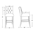 WestinTrends 29 po. Chaise de bar rembourrée en lin touffeté, thé