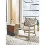 Signature Design by Ashley Jameset Fauteuil d'appoint en cuir tressé, Taupe
