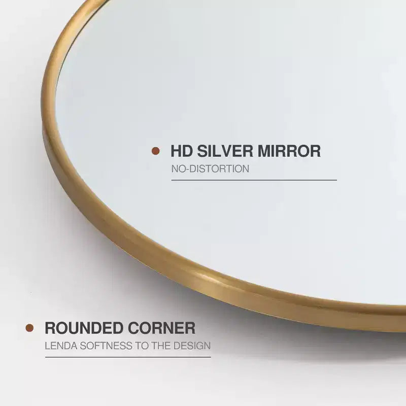 Miroir de vanité de salle de bain pivotant ovale à cadre métallique Dovelina