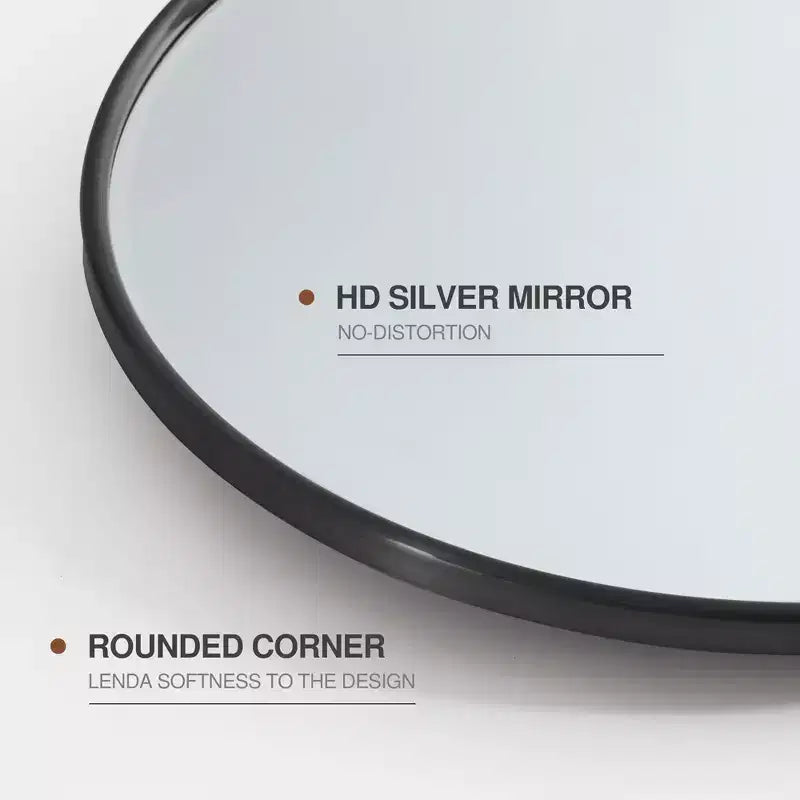 Miroir de vanité de salle de bain pivotant ovale à cadre métallique Dovelina