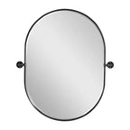 Miroir de vanité de salle de bain pivotant ovale à cadre métallique Dovelina