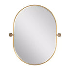 Miroir de vanité de salle de bain pivotant ovale à cadre métallique Dovelina