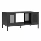 Table basse en métal Shadwick RealRooms avec accents en maille métallique perforée
