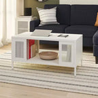 Table basse en métal Shadwick RealRooms avec accents en maille métallique perforée