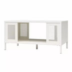 Table basse en métal Shadwick RealRooms avec accents en maille métallique perforée