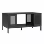 Table basse en métal Shadwick RealRooms avec accents en maille métallique perforée
