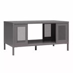 Table basse en métal Shadwick RealRooms avec accents en maille métallique perforée