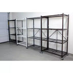 Étagère de rangement pliable en métal à 4 niveaux Origami R5 avec roulettes, capacité de 450 kg pour cuisine, garage ou jardin, blanche, reconditionnée certifiée