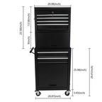 Servante à outils roulante 6 tiroirs avec roues, armoire de rangement à outils Meta avec boîte à outils supérieure détachable, chariot à outils sur roues pour atelier, entrepôt, garage
