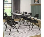 Lot de 6 chaises pliantes SUGIFT avec assise rembourrée, en métal noir avec cadre en acier, pour événements, bureau, mariage, fête - Capacité de 150 kg