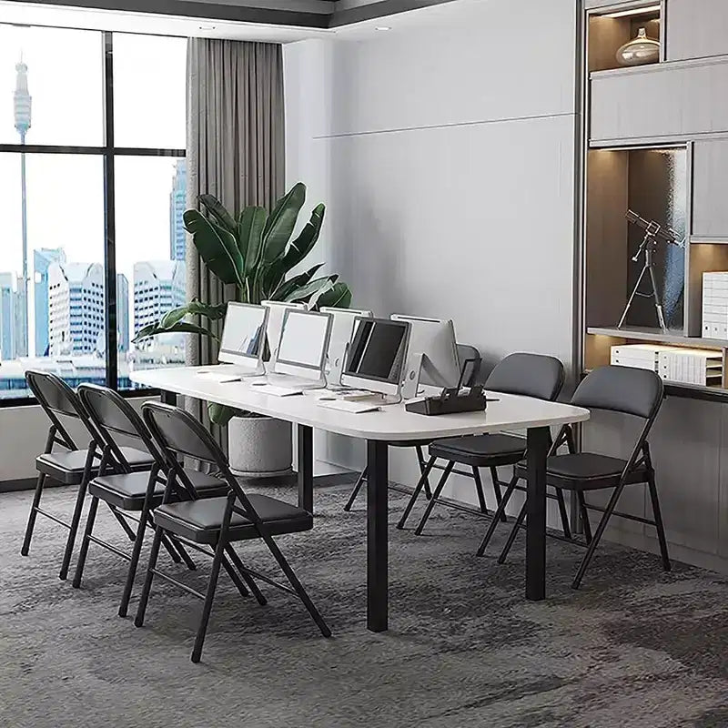 Lot de 6 chaises pliantes SUGIFT avec assise rembourrée, en métal noir avec cadre en acier, pour événements, bureau, mariage, fête - Capacité de 150 kg