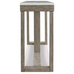 Signature Design by Ashley Loyaska Table console décontractée avec plateau en marbre, marron et blanc