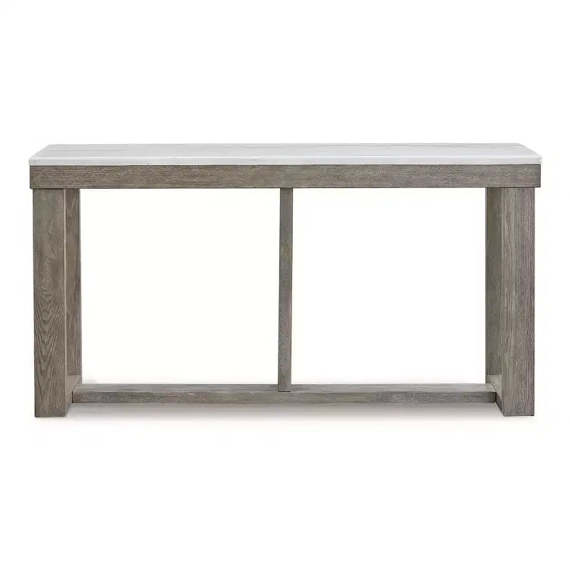 Signature Design by Ashley Loyaska Table console décontractée avec plateau en marbre, marron et blanc