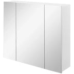 kleankin Armoire de toilette, Armoire de salle de bain avec miroir et étagères réglables, Miroir de courtoisie mural, Blanc