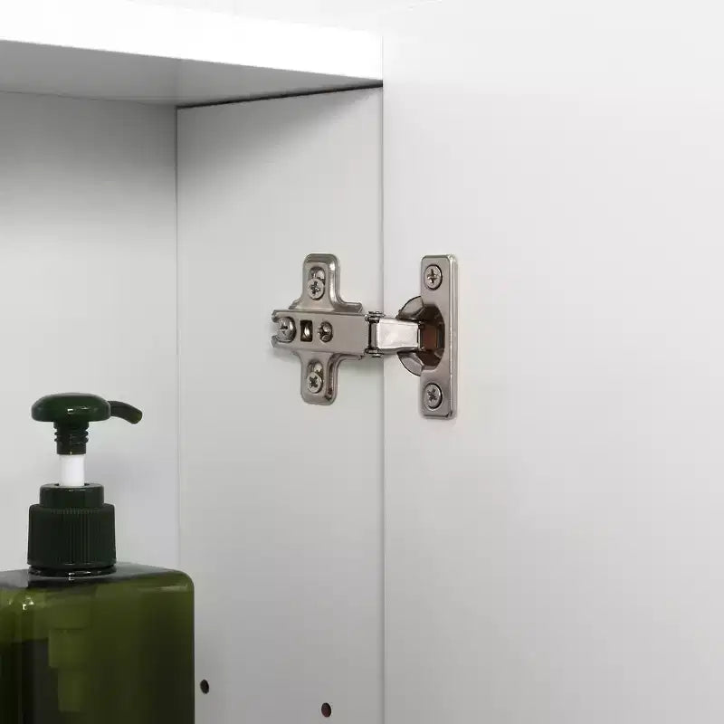 kleankin Armoire de toilette, Armoire de salle de bain avec miroir et étagères réglables, Miroir de courtoisie mural, Blanc