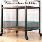 Grand support d'imprimante, support d'imprimante à roulettes pour bureau à domicile, table d'imprimante mobile à 3 niveaux avec étagère réglable