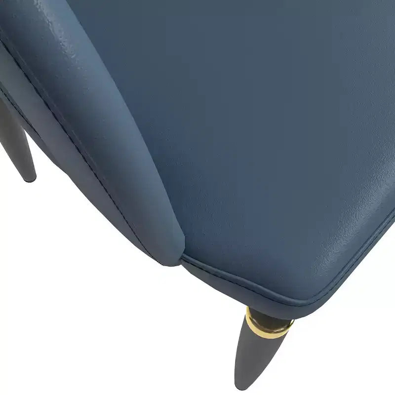 Chaise de salle à manger moderne LeisureMod Entice – Siège en cuir rembourré avec dossier ouvert incurvé et pieds en métal, cuisine moderne, salle à manger, maison, sièges de café