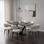 Chaise de salle à manger moderne LeisureMod Entice – Siège en cuir rembourré avec dossier ouvert incurvé et pieds en métal, cuisine moderne, salle à manger, maison, sièges de café