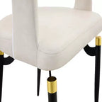 Chaise de salle à manger moderne LeisureMod Entice – Siège en cuir rembourré avec dossier ouvert incurvé et pieds en métal, cuisine moderne, salle à manger, maison, sièges de café