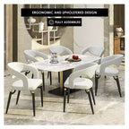 Chaise de salle à manger moderne LeisureMod Entice – Siège en cuir rembourré avec dossier ouvert incurvé et pieds en métal, cuisine moderne, salle à manger, maison, sièges de café