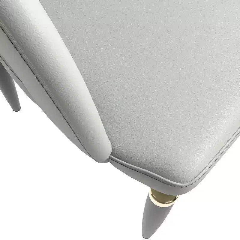 Chaise de salle à manger moderne LeisureMod Entice – Siège en cuir rembourré avec dossier ouvert incurvé et pieds en métal, cuisine moderne, salle à manger, maison, sièges de café