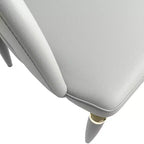 Chaise de salle à manger moderne LeisureMod Entice – Siège en cuir rembourré avec dossier ouvert incurvé et pieds en métal, cuisine moderne, salle à manger, maison, sièges de café