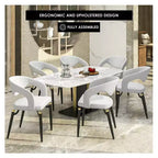 Chaise de salle à manger moderne LeisureMod Entice – Siège en cuir rembourré avec dossier ouvert incurvé et pieds en métal, cuisine moderne, salle à manger, maison, sièges de café
