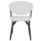 Chaise de salle à manger moderne LeisureMod Entice – Siège en cuir rembourré avec dossier ouvert incurvé et pieds en métal, cuisine moderne, salle à manger, maison, sièges de café