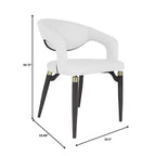Chaise de salle à manger moderne LeisureMod Entice – Siège en cuir rembourré avec dossier ouvert incurvé et pieds en métal, cuisine moderne, salle à manger, maison, sièges de café