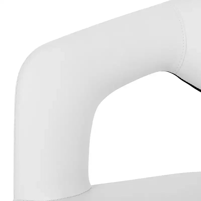 Chaise de salle à manger moderne LeisureMod Entice – Siège en cuir rembourré avec dossier ouvert incurvé et pieds en métal, cuisine moderne, salle à manger, maison, sièges de café