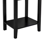VECELO Table de chevet lot de 2 - avec station de charge, Table d'appoint noire avec ports USB, Tables de nuit avec 3 tiroirs de rangement