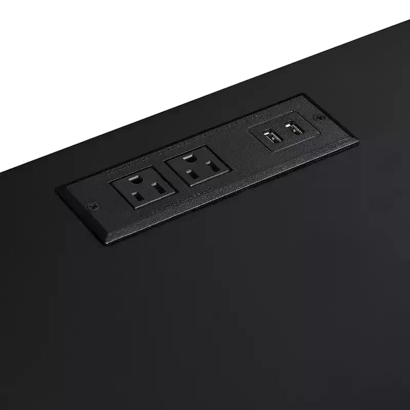 VECELO Table de chevet lot de 2 - avec station de charge, Table d'appoint noire avec ports USB, Tables de nuit avec 3 tiroirs de rangement