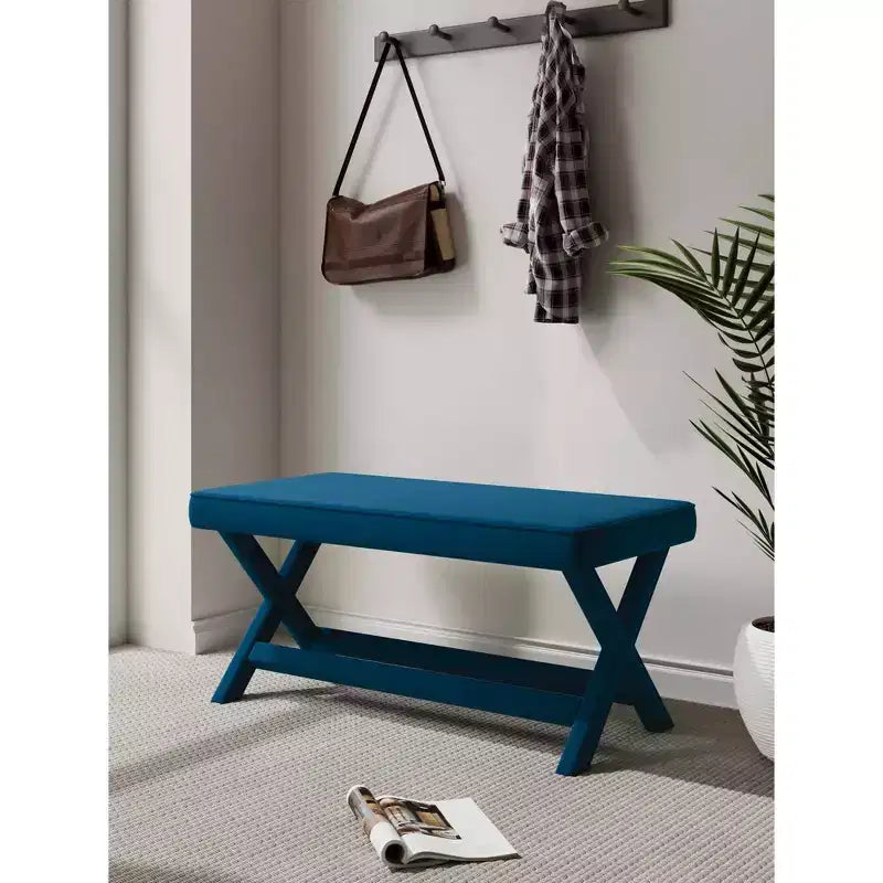 Pouf double Abigail en velours de Manhattan Comfort
