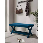 Pouf double Abigail en velours de Manhattan Comfort