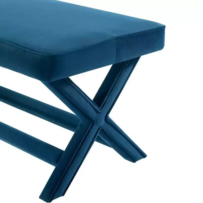 Pouf double Abigail en velours de Manhattan Comfort