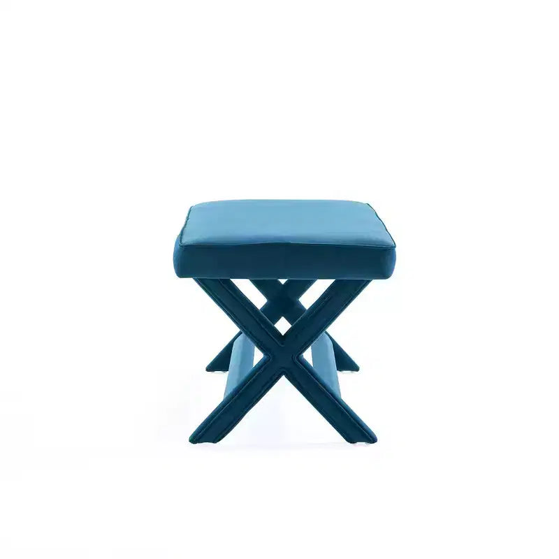 Pouf double Abigail en velours de Manhattan Comfort