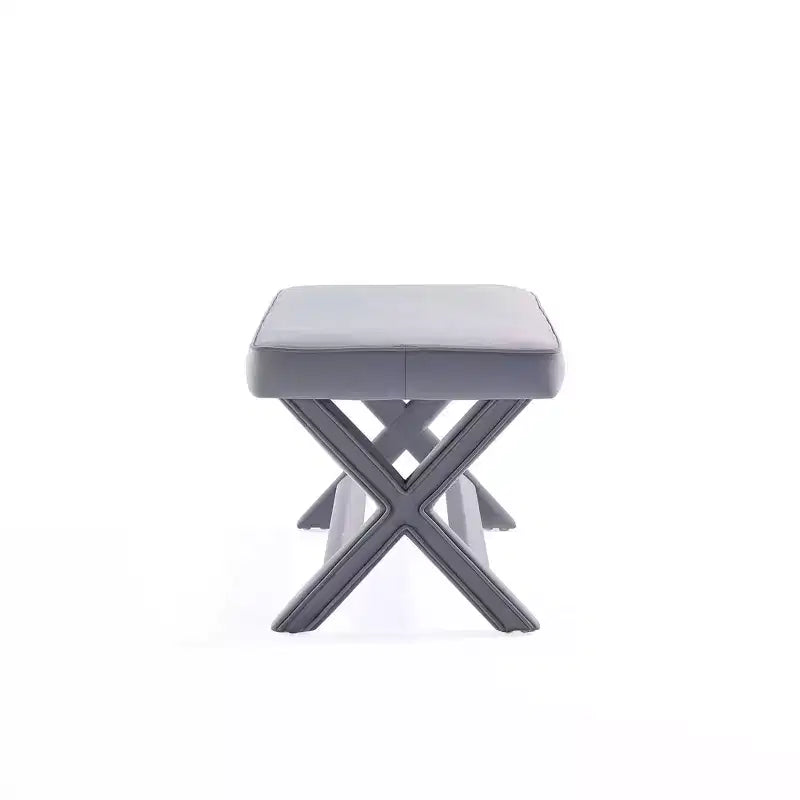Pouf double Abigail en velours de Manhattan Comfort