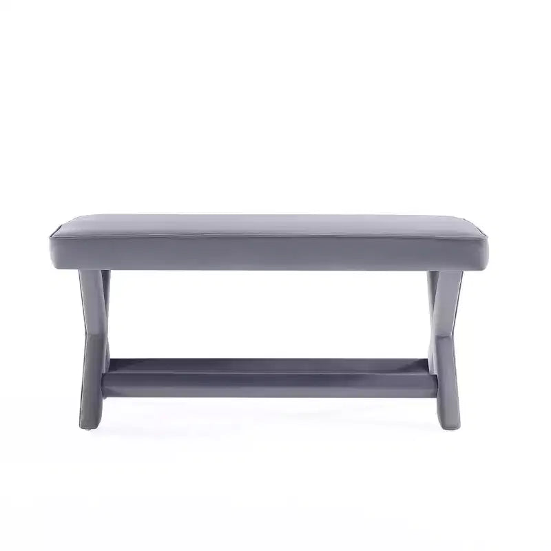 Pouf double Abigail en velours de Manhattan Comfort